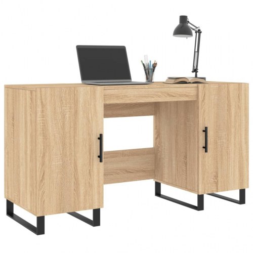 Skrivebord 140 × 50 × 75 cm i konstrueret træ - sonoma-eg