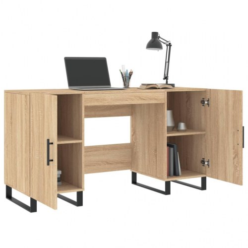 Skrivebord 140 × 50 × 75 cm i konstrueret træ - sonoma-eg
