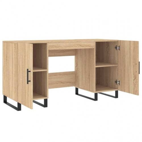Skrivebord 140 × 50 × 75 cm i konstrueret træ - sonoma-eg