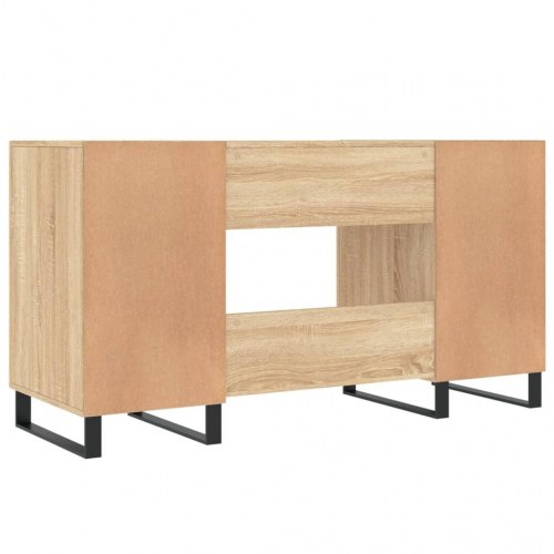 Skrivebord 140 × 50 × 75 cm i konstrueret træ - sonoma-eg