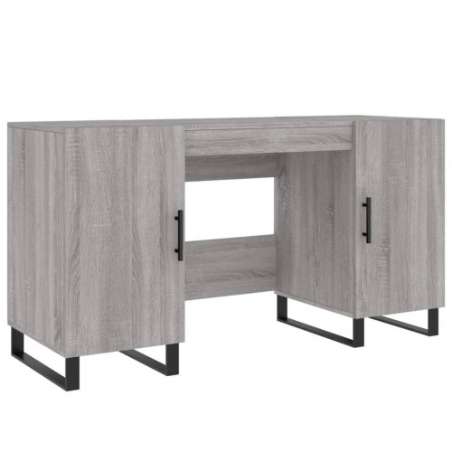 Skrivebord 140 × 50 × 75 cm i konstrueret træ - grå sonoma-eg