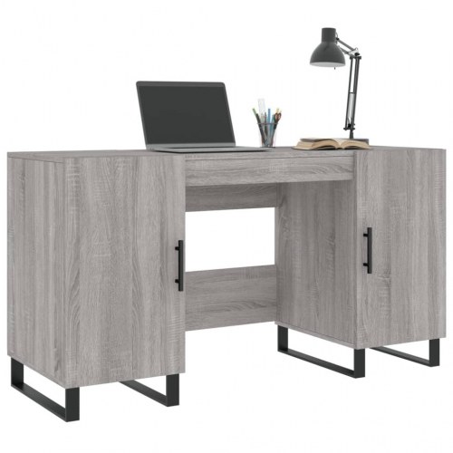Skrivebord 140 × 50 × 75 cm i konstrueret træ - grå sonoma-eg