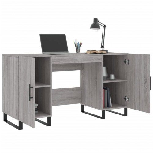 Skrivebord 140 × 50 × 75 cm i konstrueret træ - grå sonoma-eg