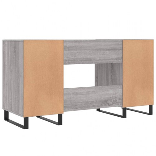 Skrivebord 140 × 50 × 75 cm i konstrueret træ - grå sonoma-eg