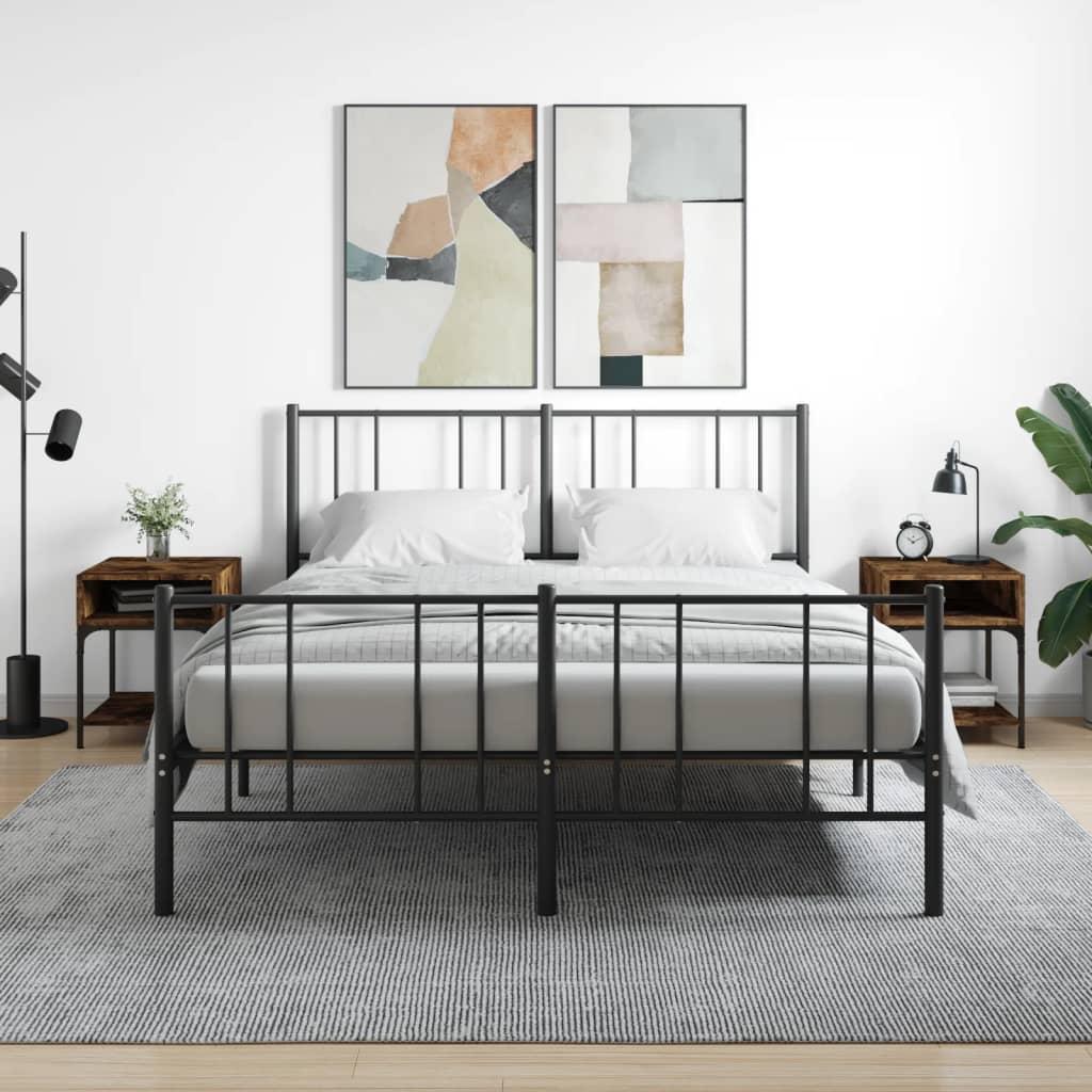 Sengeborde 2 stk. 40x41x50 cm røget egetræsfarve billede