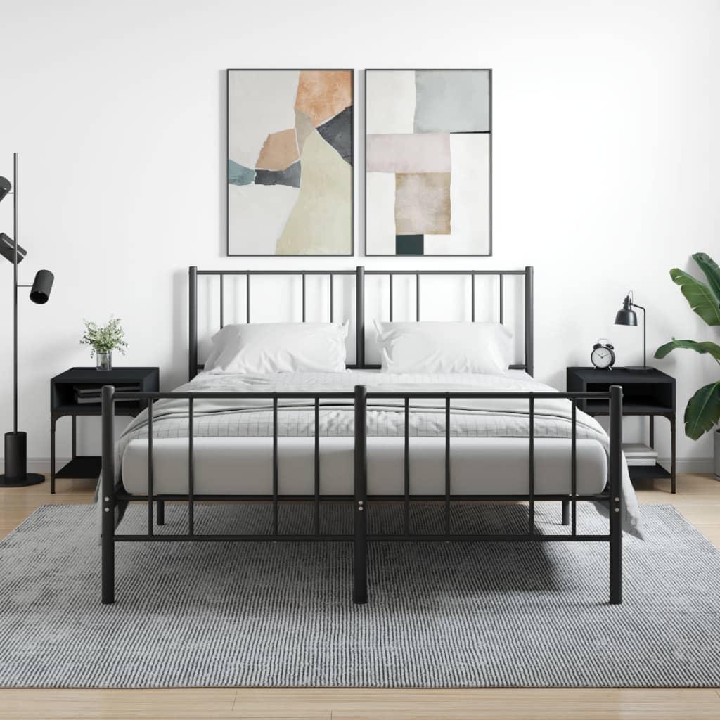 Sengeborde 2 stk. 40x41x50 cm konstrueret træ sort