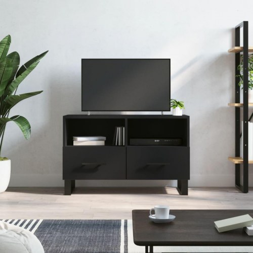 Tv-bord 80x36x50 cm konstrueret træ sort