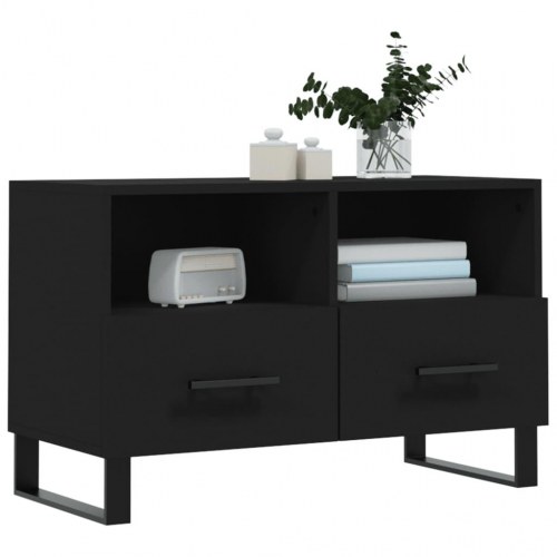 Tv-bord 80x36x50 cm konstrueret træ sort