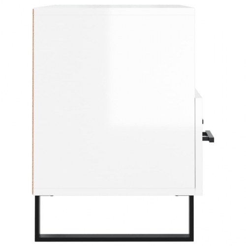 Tv-bord 80x36x50 cm konstrueret træ hvid højglans