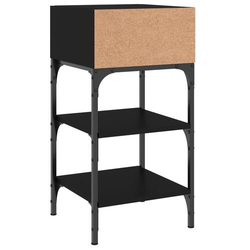 Sengeborde 2 stk. 35x34,5x70 cm konstrueret træ sort