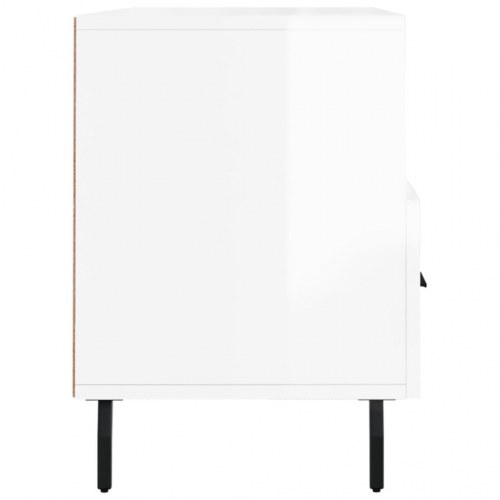Tv-bord 102x36x50 cm konstrueret træ hvid højglans