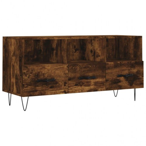 Tv-bord i konstrueret træ - 102×36×50 cm, røget egetræsfarve