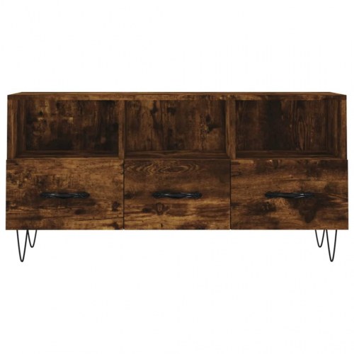 Tv-bord i konstrueret træ - 102×36×50 cm, røget egetræsfarve
