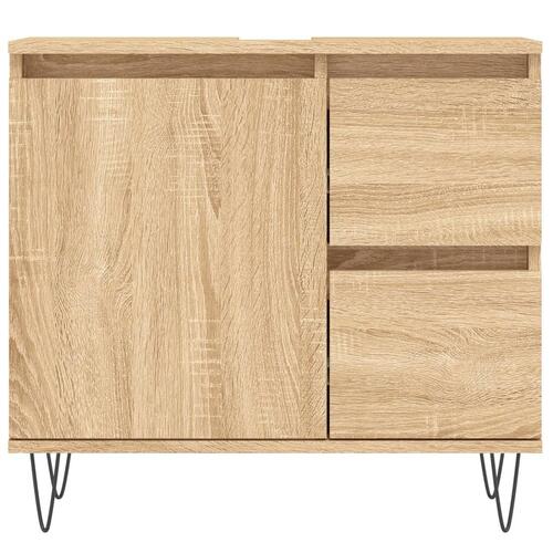 Badeværelsesskab 65x33x60 cm konstrueret træ sonoma-eg