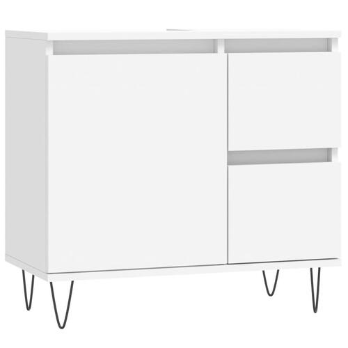 Badeværelsesskab 65x33x60 cm konstrueret træ hvid
