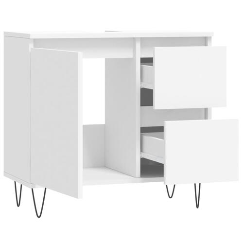 Badeværelsesskab 65x33x60 cm konstrueret træ hvid