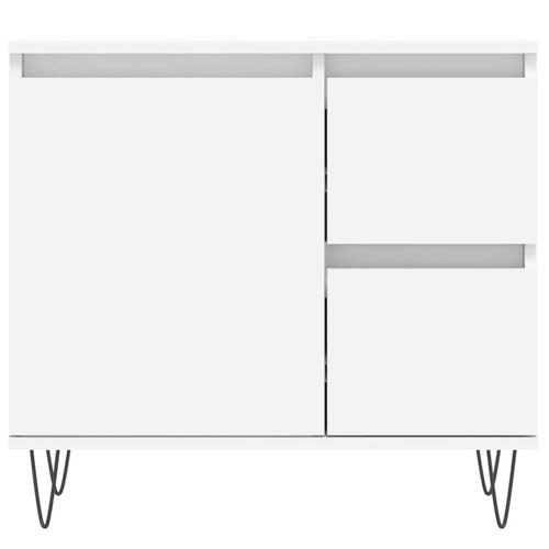 Badeværelsesskab 65x33x60 cm konstrueret træ hvid