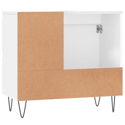 Badeværelsesskab 65x33x60 cm konstrueret træ hvid