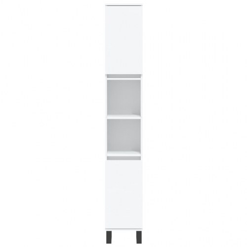 Badeværelsesskab 30x30x190 cm konstrueret træ hvid