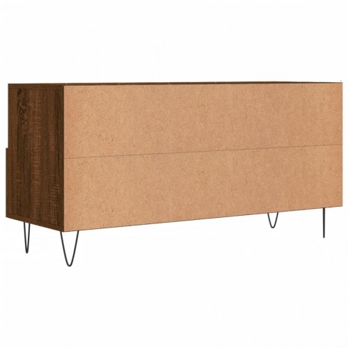 Tv-bord i brun egetræsfarve - konstrueret træ, 102×36×50 cm
