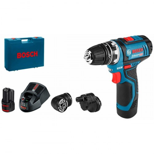 Bosch Professional GSR 12V-15 FlexiClick skruemaskine 12 V - 2x2,0 Ah