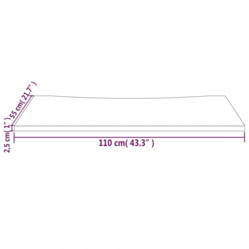 Skrivebordsplade 110x55x2,5 cm massivt fyrretræ