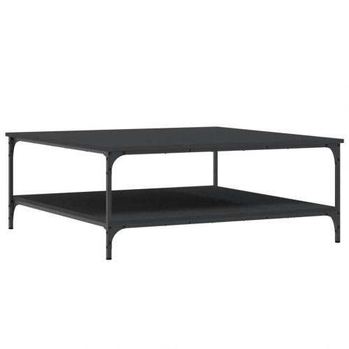 Sofabord i konstrueret træ med hylde - 100 × 100 × 40 cm, sort