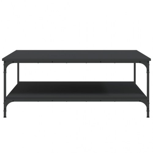 Sofabord i konstrueret træ med hylde - 100 × 100 × 40 cm, sort
