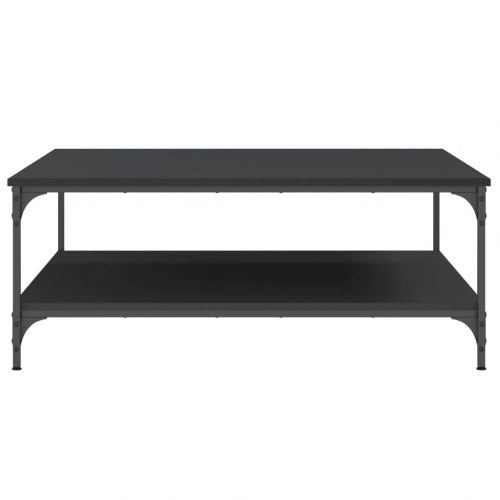 Sofabord i konstrueret træ med hylde - 100 × 100 × 40 cm, sort