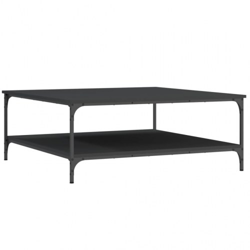 Sofabord i konstrueret træ med hylde - 100 × 100 × 40 cm, sort