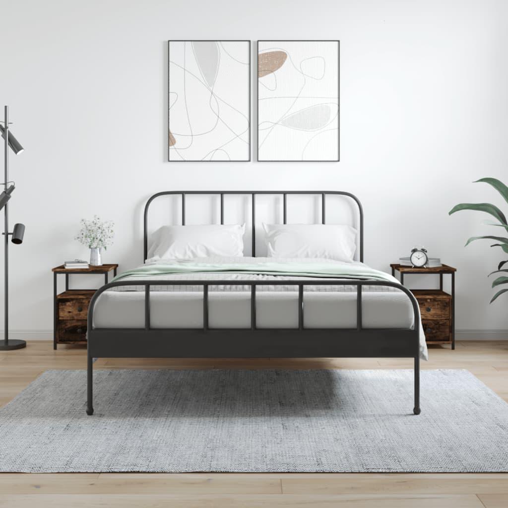 Sengeborde 2 stk. 34x35,5x50 cm røget egetræsfarve billede