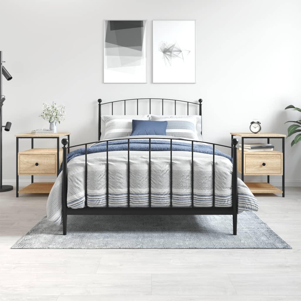 Sengeborde 2 stk. 40x42x56 cm konstrueret træ sonoma-eg