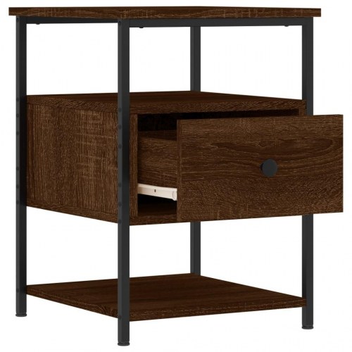 Sengeborde 2 stk. 40x42x56 cm konstrueret træ brunt egetræ