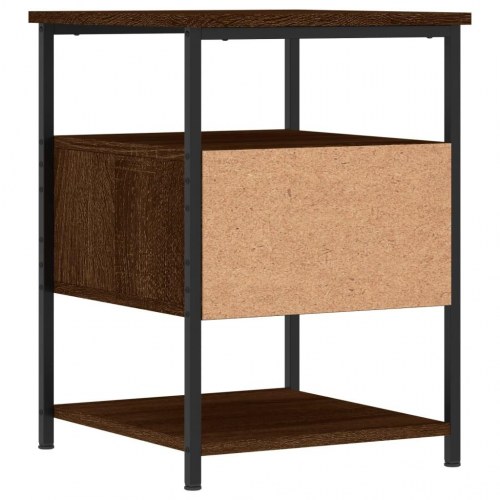 Sengeborde 2 stk. 40x42x56 cm konstrueret træ brunt egetræ