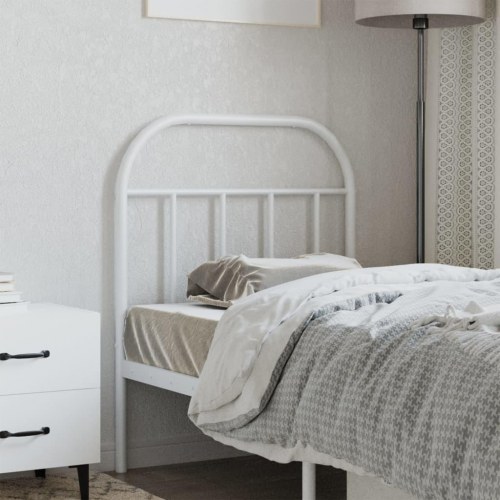 Sengegavl i metal 75 cm - hvid