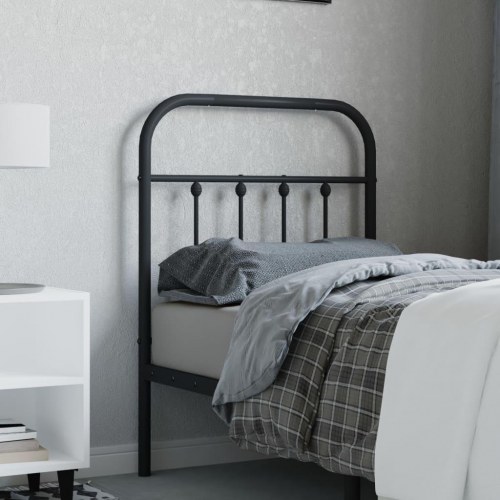 Sengegavl 75 cm i metal - sort