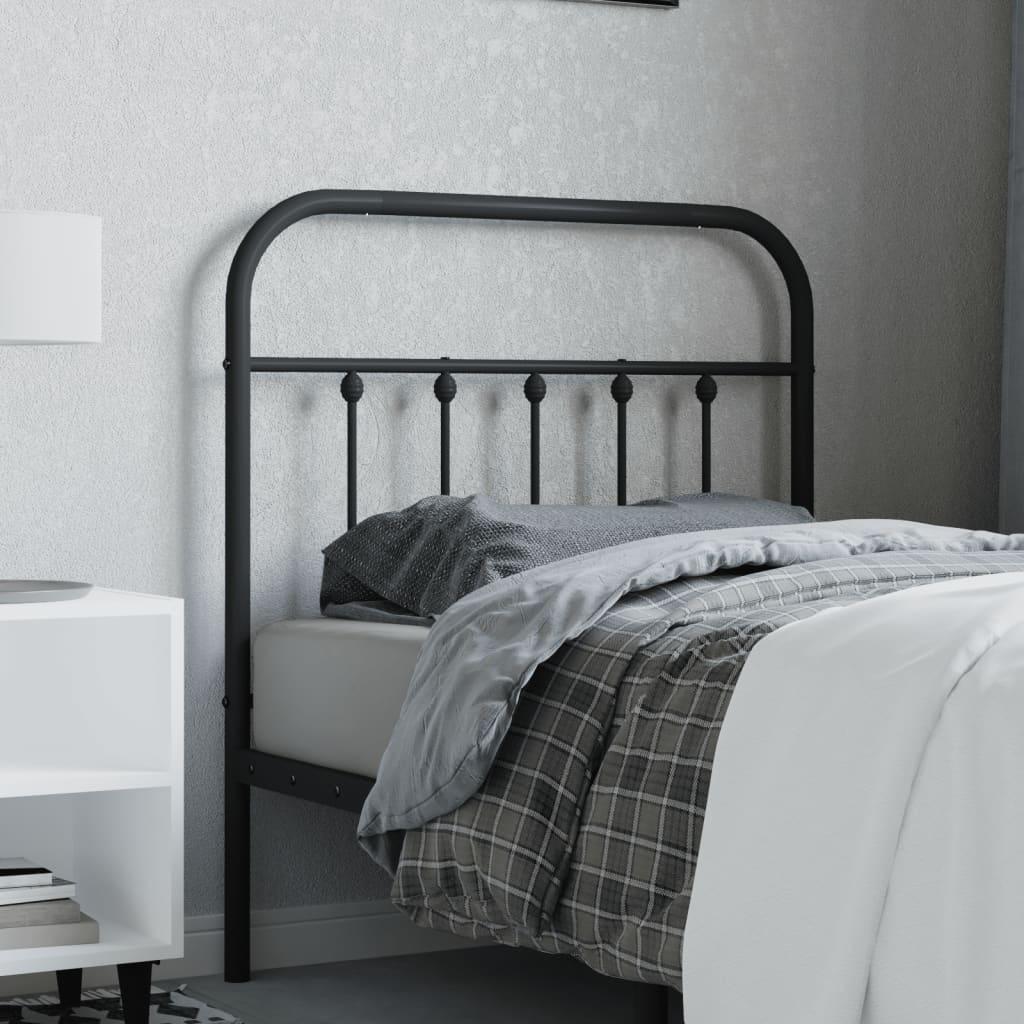 Sengegavl 90 cm metal sort