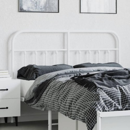 Sengegavl i metal 135 cm - hvid