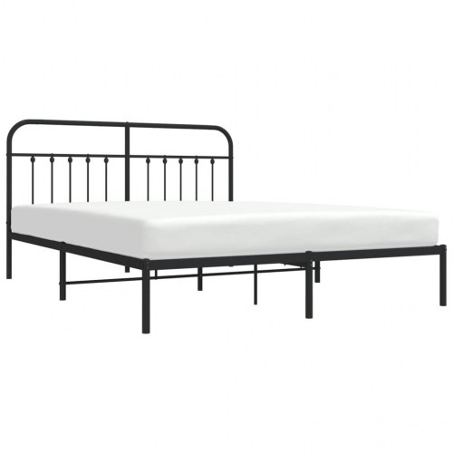 Sengeramme med sengegavl 180x200 cm metal sort
