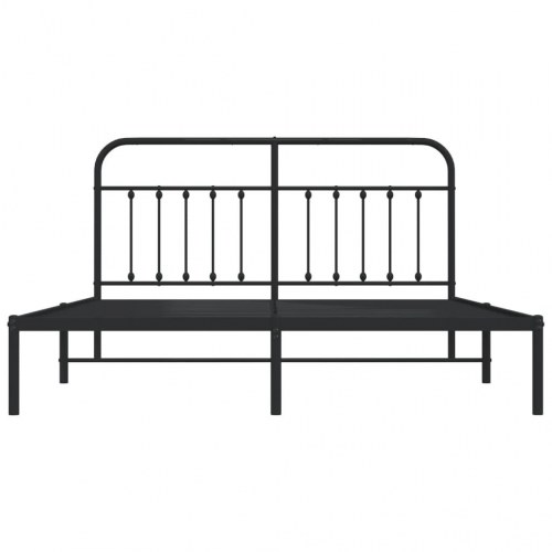 Sengeramme med sengegavl 180x200 cm metal sort