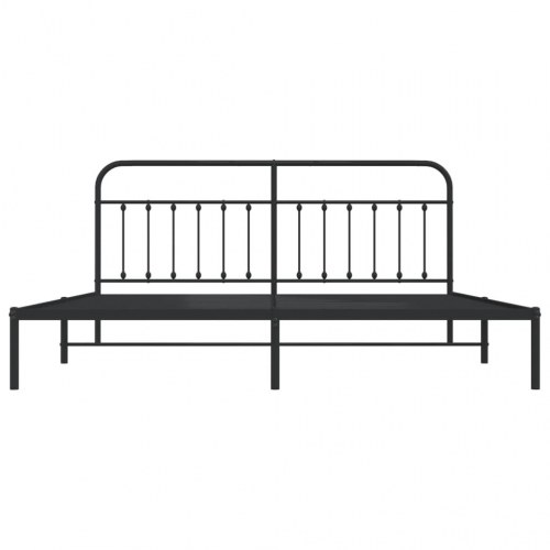 Sengeramme med sengegavl i metal - sort, 193 x 203 cm