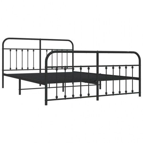Sengeramme med sengegavl og fodgærde 183 x 213 cm - sort