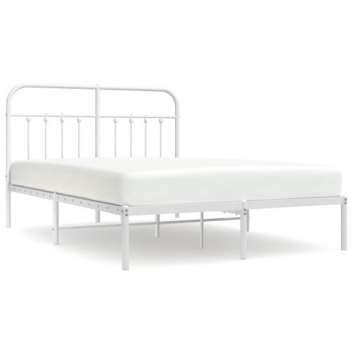 Sengeramme med sengegavl 150 x 200 cm - hvid
