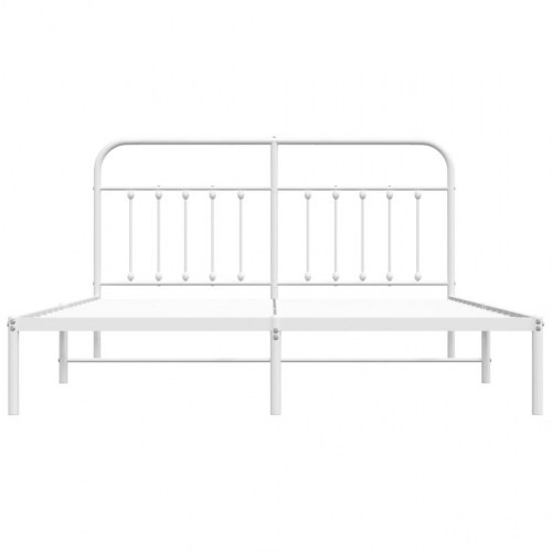 Sengeramme med sengegavl 160 × 200 cm - metal, hvid