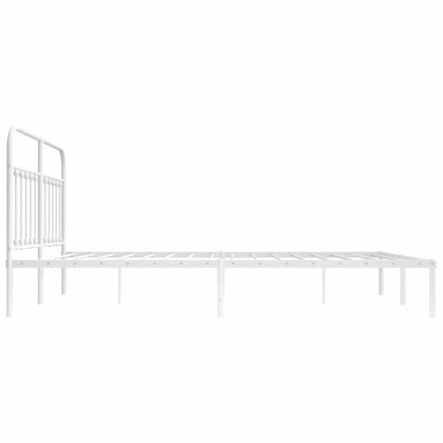 Sengeramme med sengegavl 160 × 200 cm - metal, hvid