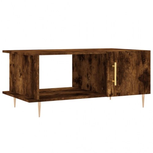 Sofabord 90x50x40 cm konstrueret træ røget egetræsfarve