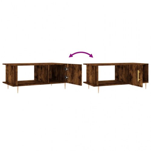 Sofabord 90x50x40 cm konstrueret træ røget egetræsfarve