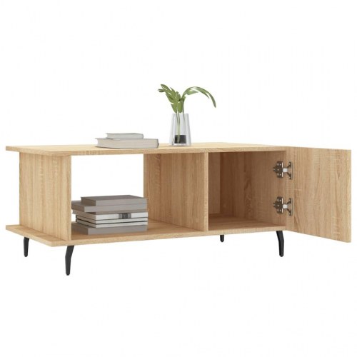 Sofabord 90x50x40 cm konstrueret træ sonoma-eg