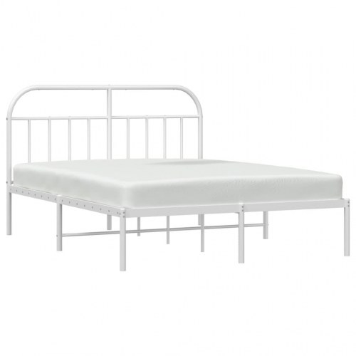 Sengeramme med sengegavl 180 x 200 cm metal - hvid