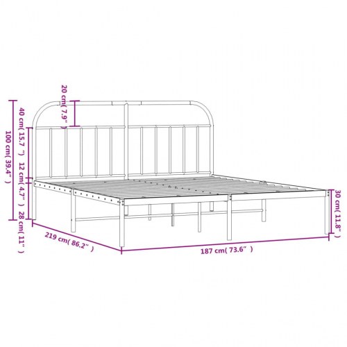 Sengeramme med sengegavl 183 x 213 cm - hvid